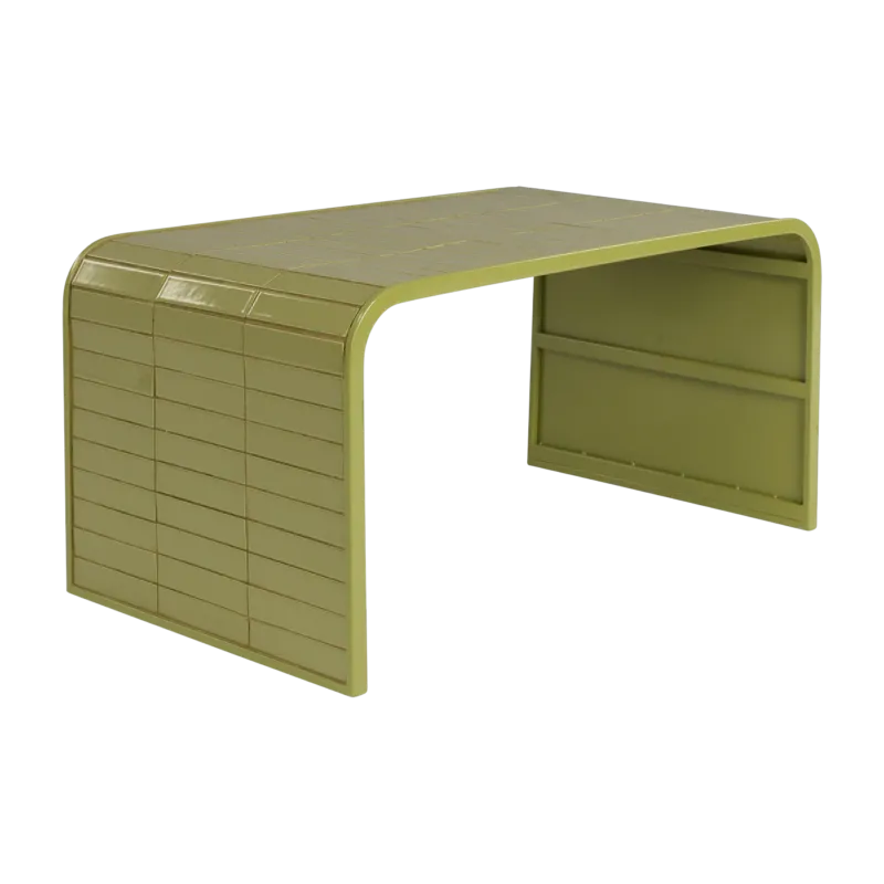 Table basse en acier vert 47x80x40cm Tiles - Zuiver