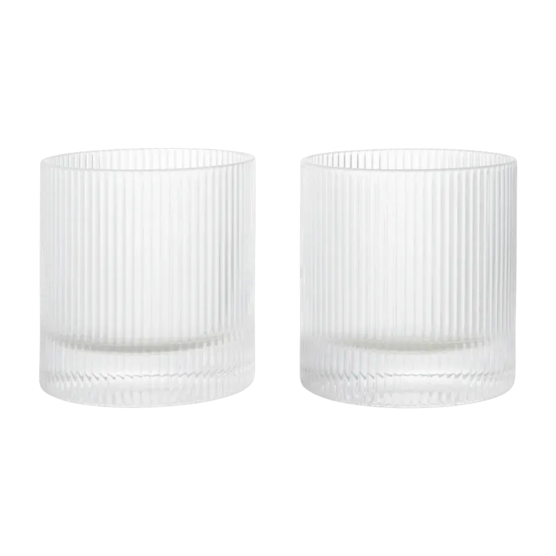 Verres en verre transparent 8,5x9cm Ripple - Ferm living