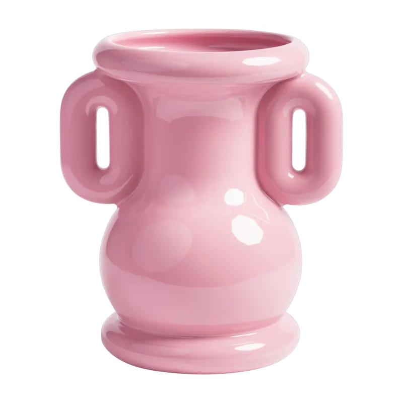 Vase en grès rose 23x18x26,5 cm Amfora - &Klevering