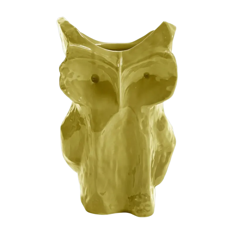 Vase hibou en grès jaune 30cm Après Minuit - Serax