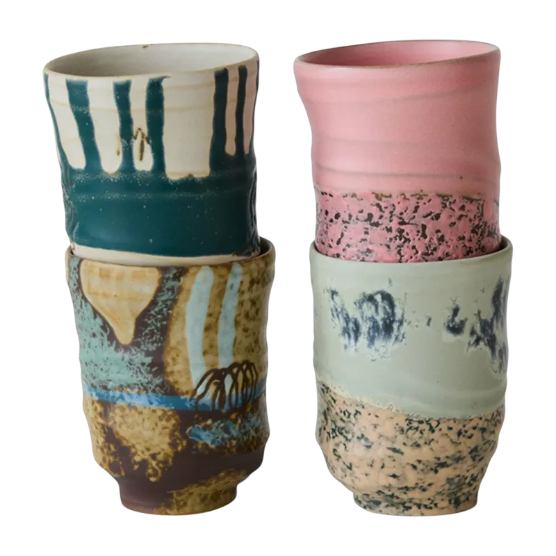 Tasses à café en céramique multicolore 7,2x9,2cm 70's céramique - HKliving