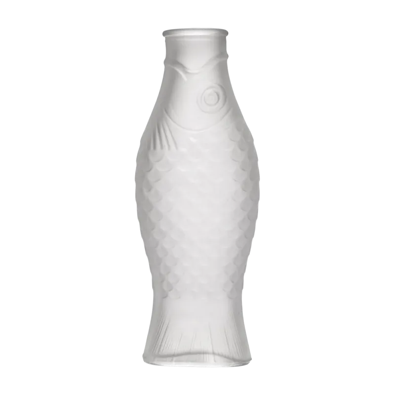 Carafe en verre transparent givré 85cl Fish&fish - Serax