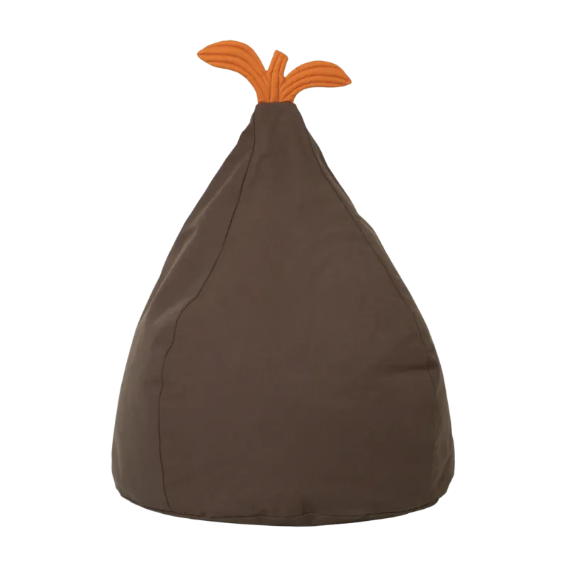 Pouf en poire en coton organique marron 55x85cm Pear - Ferm Living