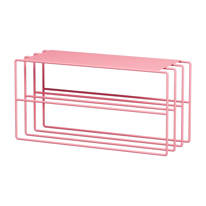 Etagère à chaussures en acier rose 80x30x41cm Neva - Metallbude