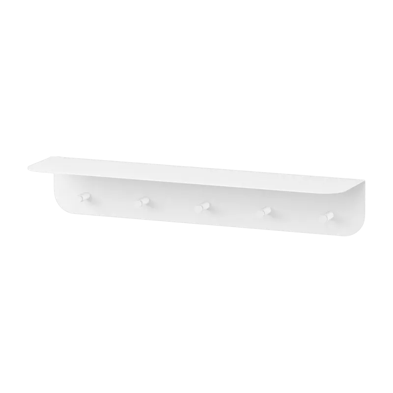 Porte-manteau mural en acier blanc 5 crochets 60x15,5x10,5cm Malou - Metallbude