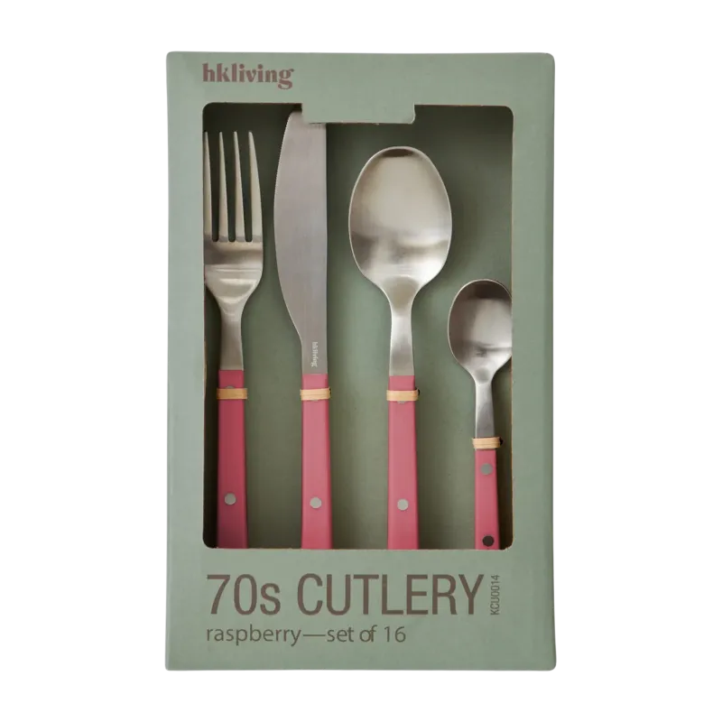 Couvert en acier rose framboise 70s cutlery - HKliving