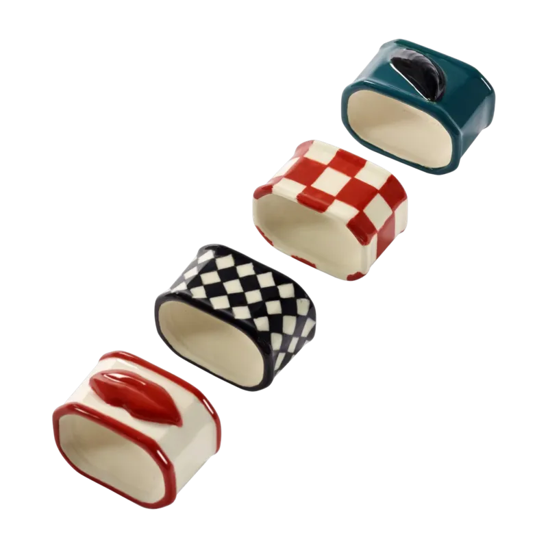 4 Ronds de serviette en grès 4,8x3x3,2 cm - Serax