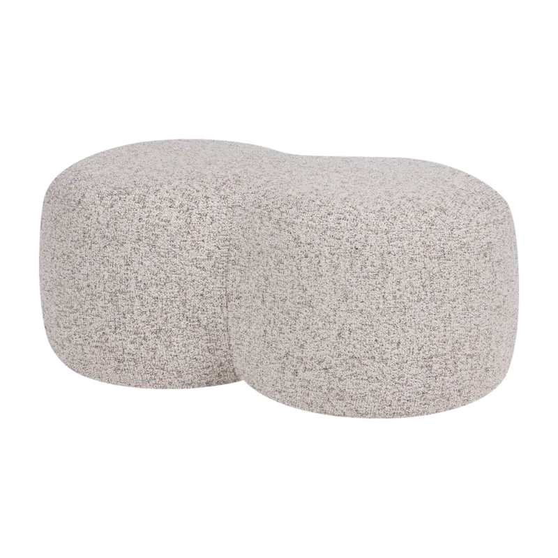 Pouf en polyester gis chiné 88x50x36,5cm Umbo - Noo.ma