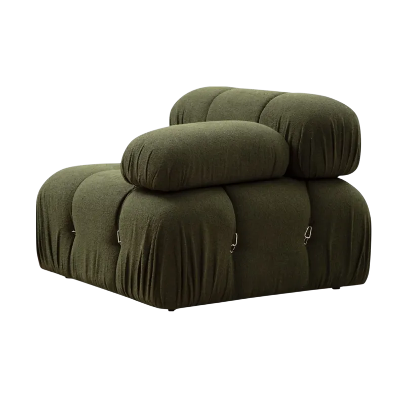 Module d'angle droit en tissu vert 95x75cm Bubble 1R - Home Design