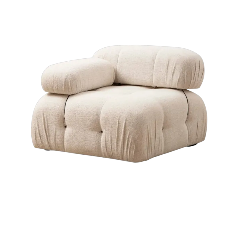 Module d'angle gauche en tissu bouclé crème 5x75cm Bubble 1R - Home Design