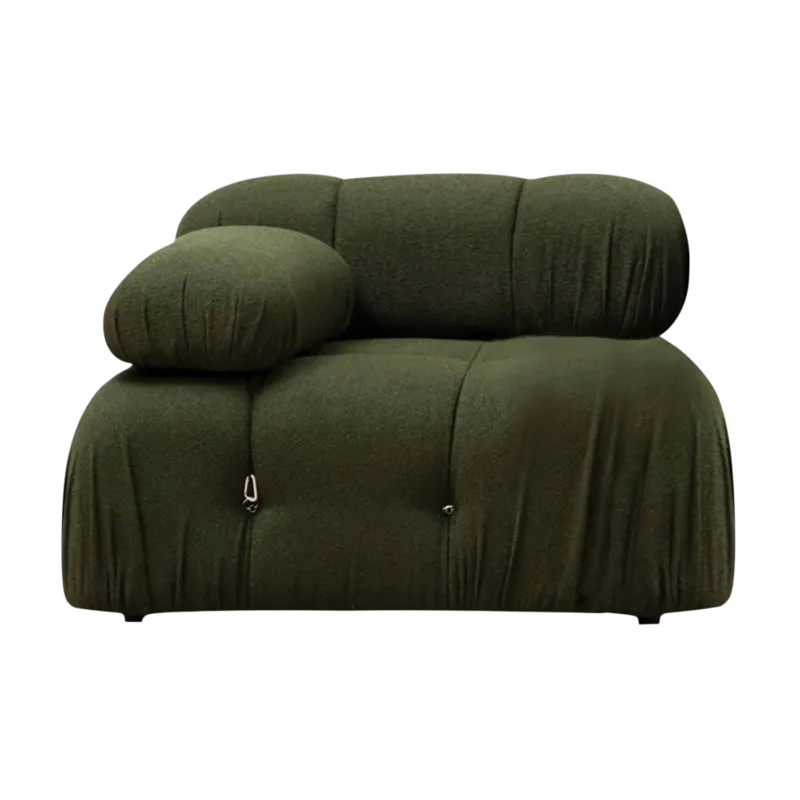 Module d'angle gauche en tissu vert 5x75cm Bubble 1R - Home Design