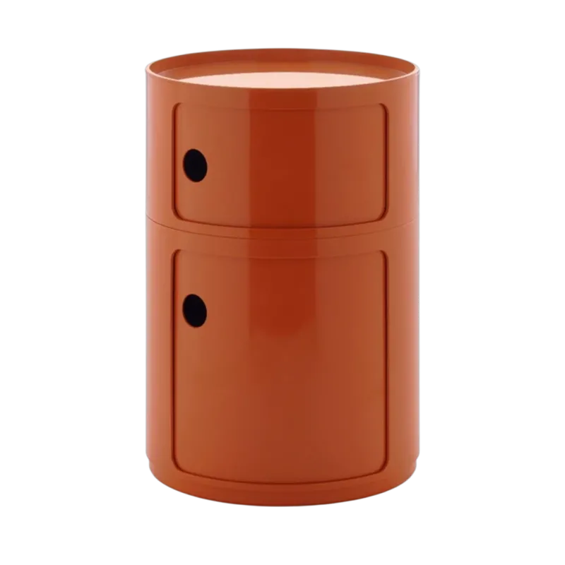Table d'appoint design orange 2 tiroirs Componibili Big - Kartell
