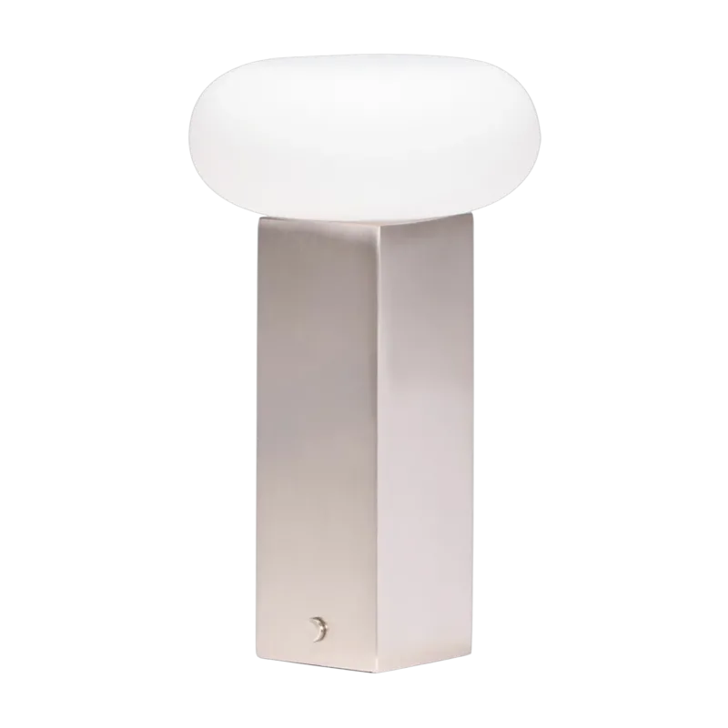 Lampe portable en nickel brossé Low - Hübsch