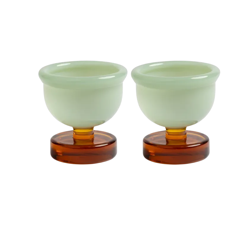 2 Coquetiers en verre ambré Cantine - &Klevering