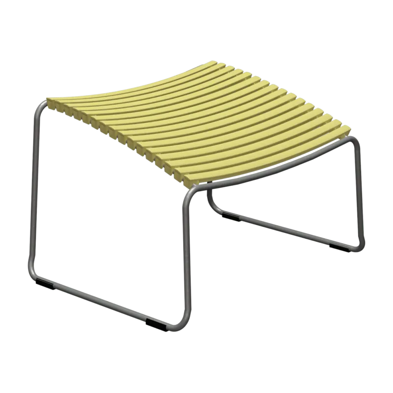 Repose pied d'extérieur en métal et plastique jaune citron 37x44x57cm Click - Houe - The Cool Republic