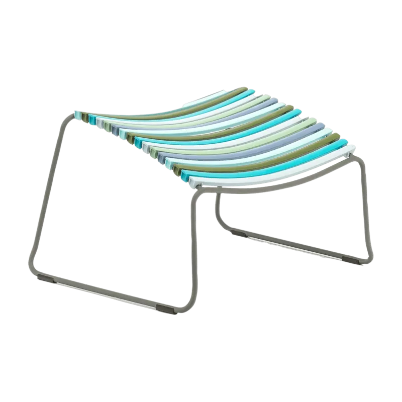 Repose-pieds en métal et plastique multicolore bleu et vert CLICK - Houe - The Cool Republic