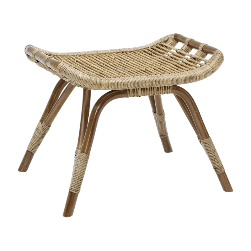 Repose-pieds en rotin foncé Monet - Sika Design - The Cool Republic