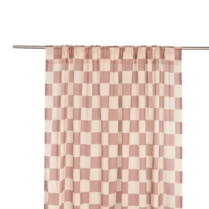Rideau en voile de coton à carreaux rouge 140 x 280 x 1 cm Wendy - Nobodinoz - The Cool Republic