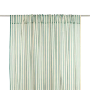 Rideau en voile de coton à rayures bleu turquoise 140 x 280 x 1 cm Wendy - Nobodinoz - The Cool Republic