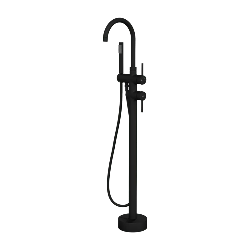 Robinet mitigeur bain-douche sur pied noir Corbeau - Kroos - The Cool Republic