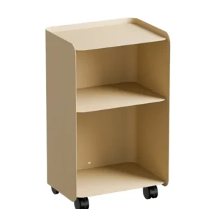 Table d'appoint à roulettes deux étages en acier beige 40x30x67,5cm Juno - Metallbude