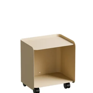 Table d'appoint à roulettes en acier beige 40x30x43,5cm Juno - Metallbude