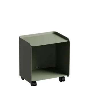 Table d'appoint à roulettes en acier vert 40x30x43,5cm Juno - Metallbude