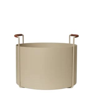 Seau à bois en acier beige Port - Ferm Living - The Cool Republic