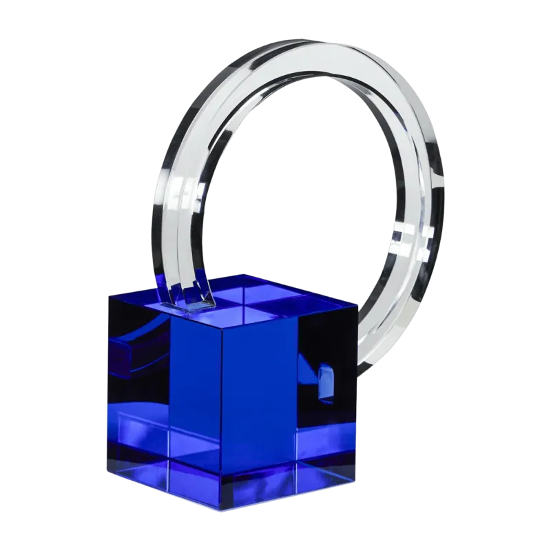 Serre-livres en cristal bleu Sculpt - Hübsch - The Cool Republic