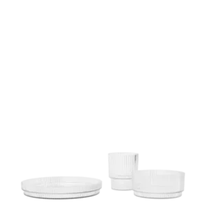 Service de vaisselle en plastique transparent Ripple - Ferm Living - The Cool Republic