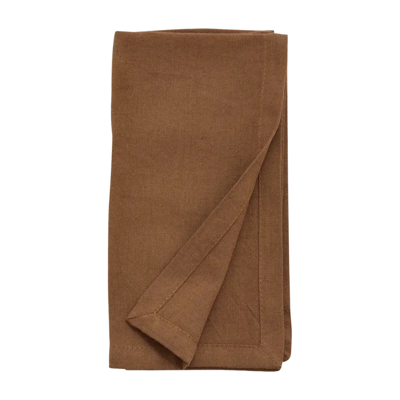 Serviette de table couleur marron avec ourlet - Nordal - The Cool Republic