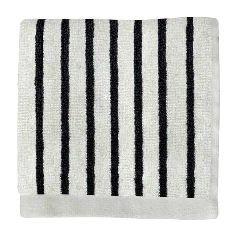 Serviette de toilette rayée noire et blanche bandes étroites 30 x 30 cm Boudoir - Mette Ditmer - The Cool Republic