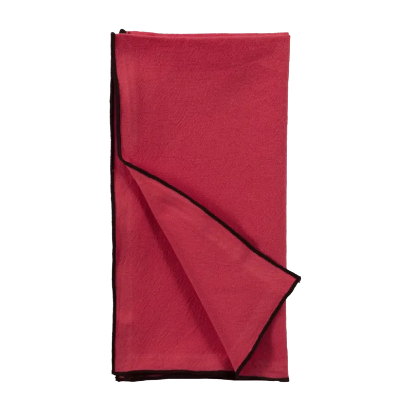 Serviette en coton lavé fuchsia 45 x 45 cm - The Cool Republic - The Cool Republic