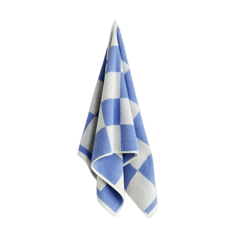 Serviette pour les mains à carreaux bleu ciel et blanc 50 x 100 cm Check - HAY - The Cool Republic