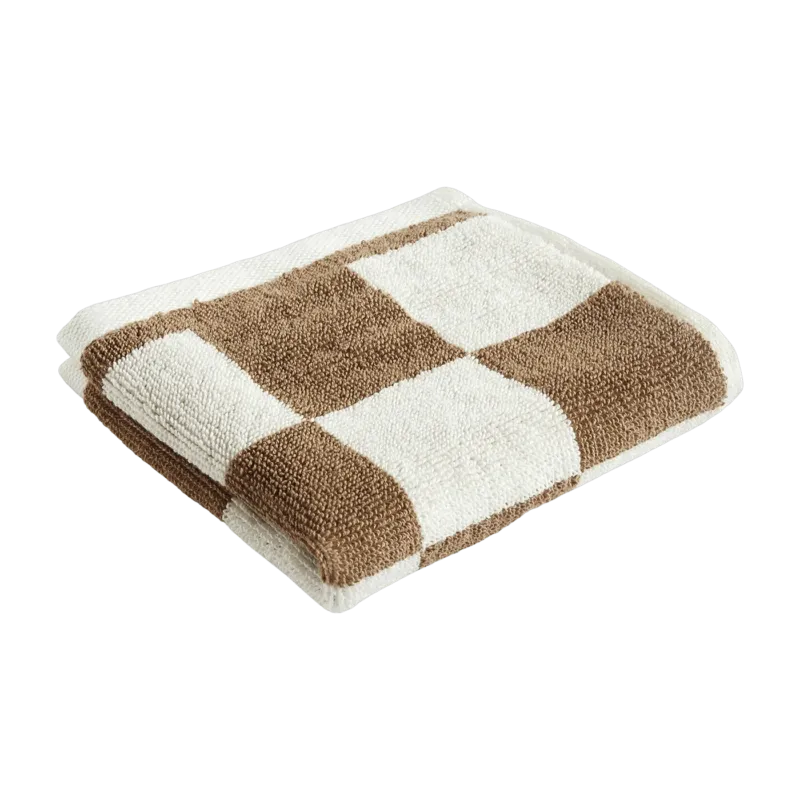 Serviette pour les mains à carreaux cappuccino et blanc 30 x 30 cm Check - HAY - The Cool Republic