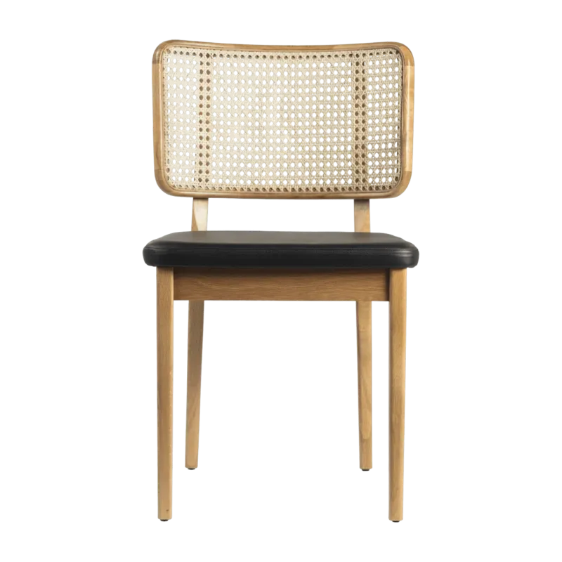 Set de 2 chaises en chêne naturel et cuir noir Cannage - RED Edition - The Cool Republic