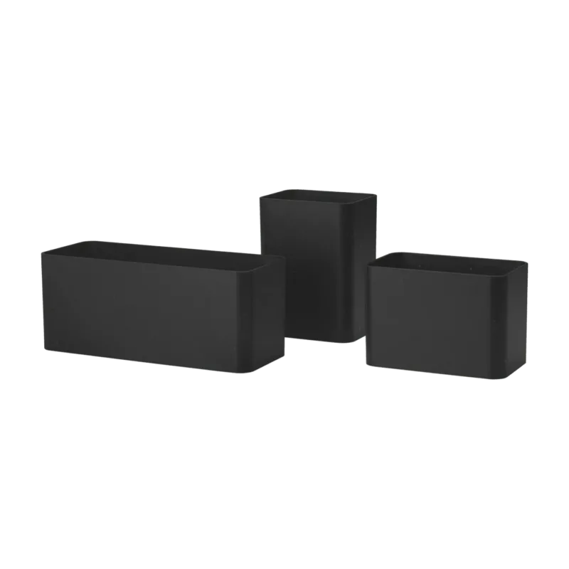 Set de 3 organisateurs noir 9x8x7cm Works - String furniture - The Cool Republic