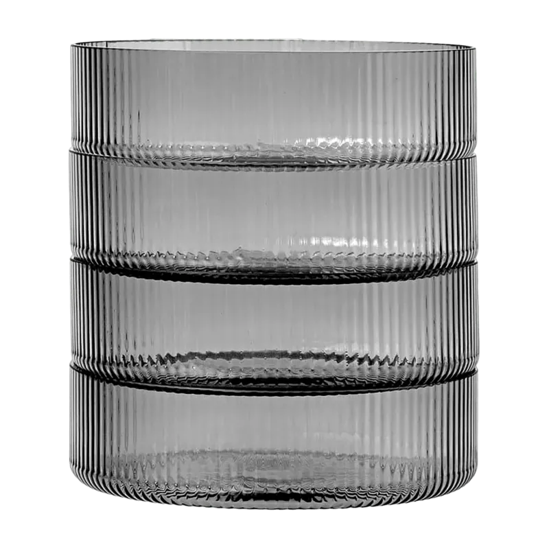 Set de 4 Bols de service en verre gris fumé Ripple - Ferm Living - The Cool Republic
