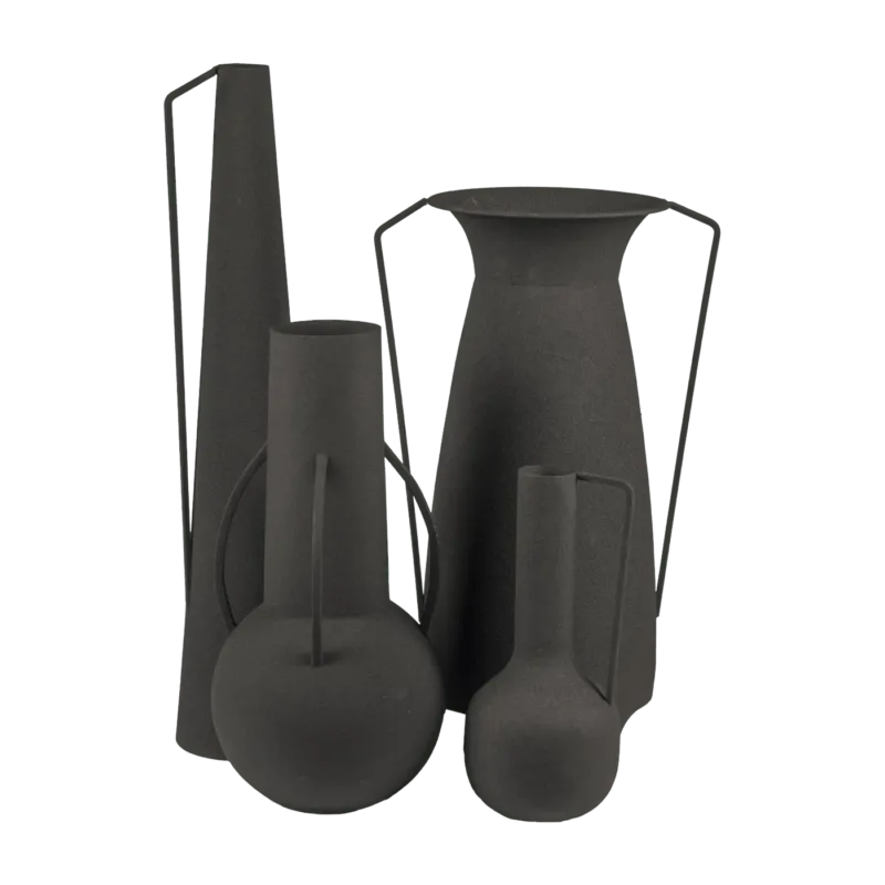 Set de 4 vases décoratifs noirs Roman - Pols Potten - The Cool Republic