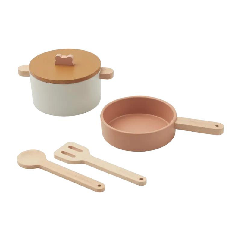 Set de cuisine en bois et silicone rose multi mix Antonio - Liewood - The Cool Republic