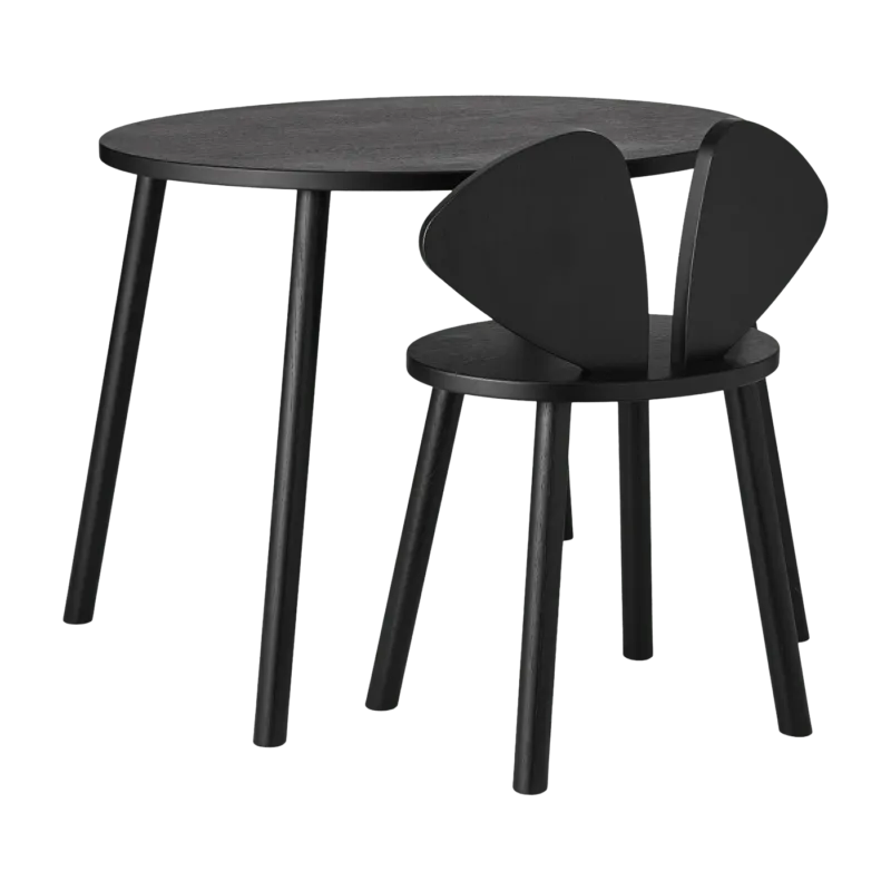 Set table et chaise en bois noir Mouse - Nofred - The Cool Republic