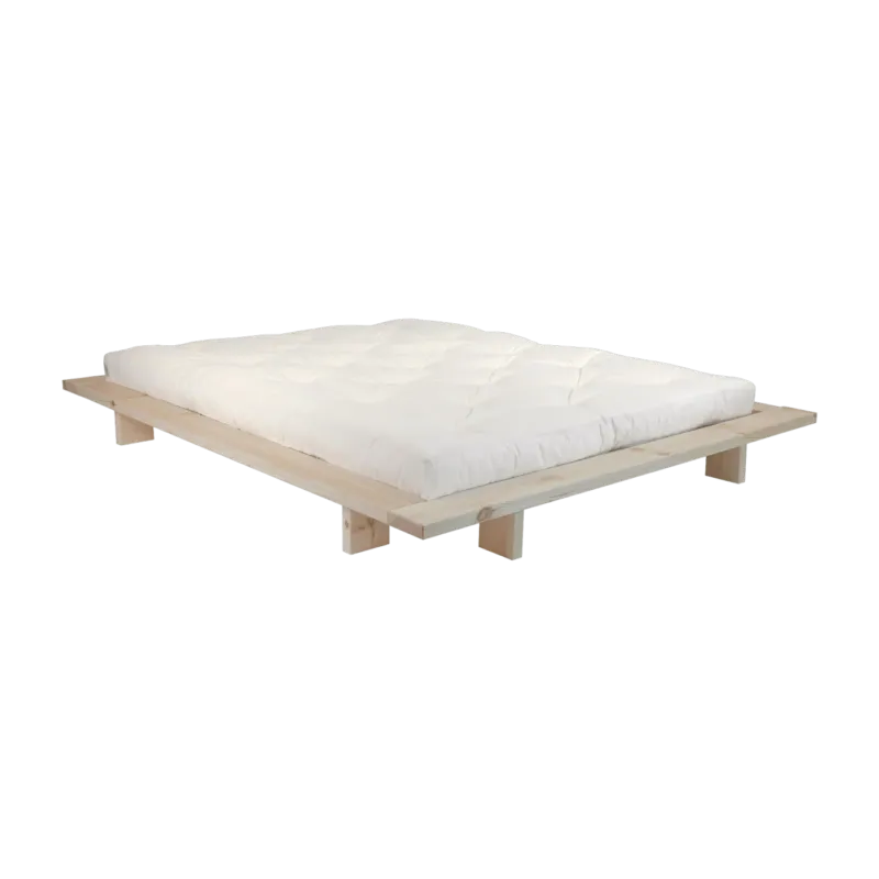 Sommier en bois brut et matelas Comfort naturel 160x200 Japan - Karup Design - The Cool Republic