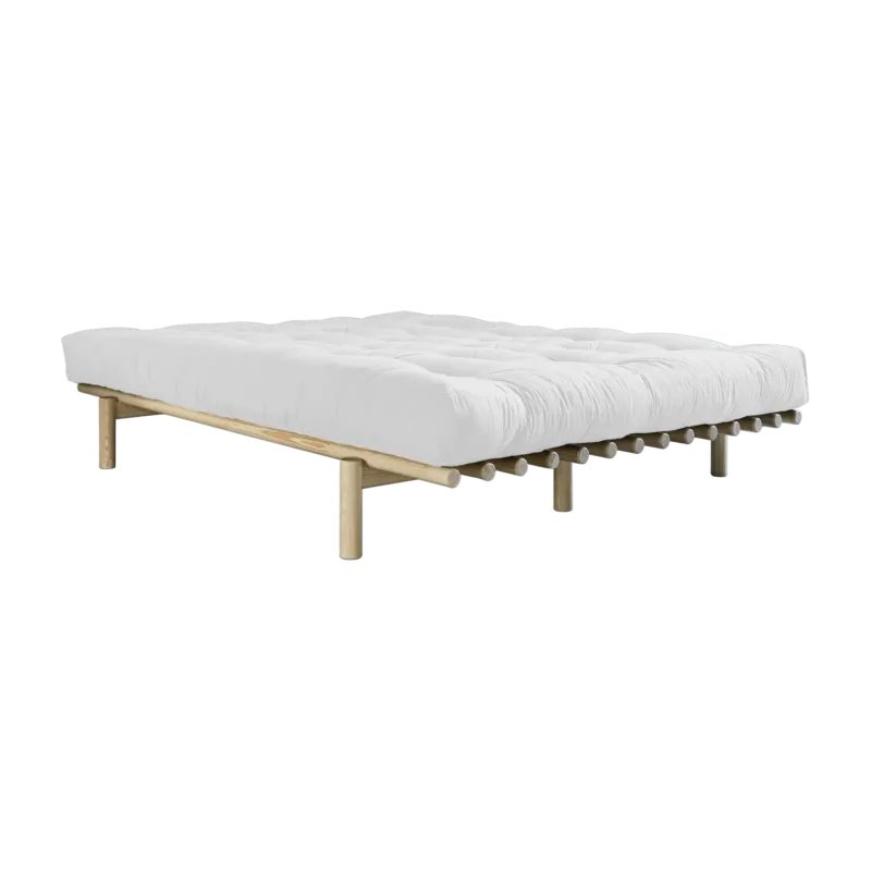 Sommier en bois clair et matelas Comfort naturel 180x200 Pace - Karup Design - The Cool Republic