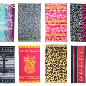 P.K. Collection Strandtuch 90x165 cm Badetuch Strandlaken 100% Baumwolle Velours Frottee