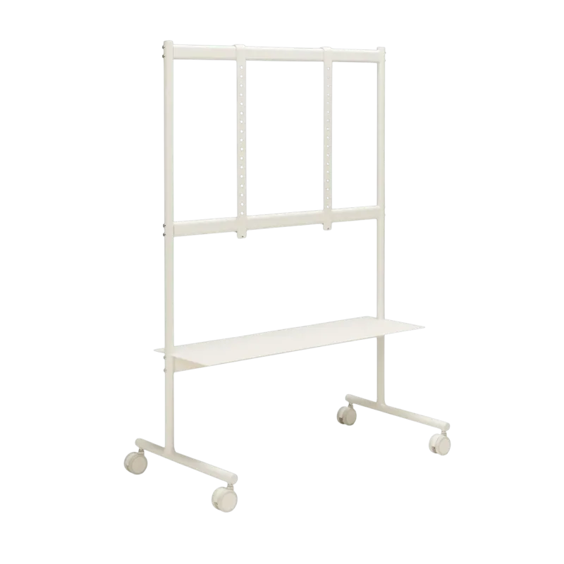 Support pour tv en métal blanc pearl 79x43x117cm Rover - Pedestal - The Cool Republic