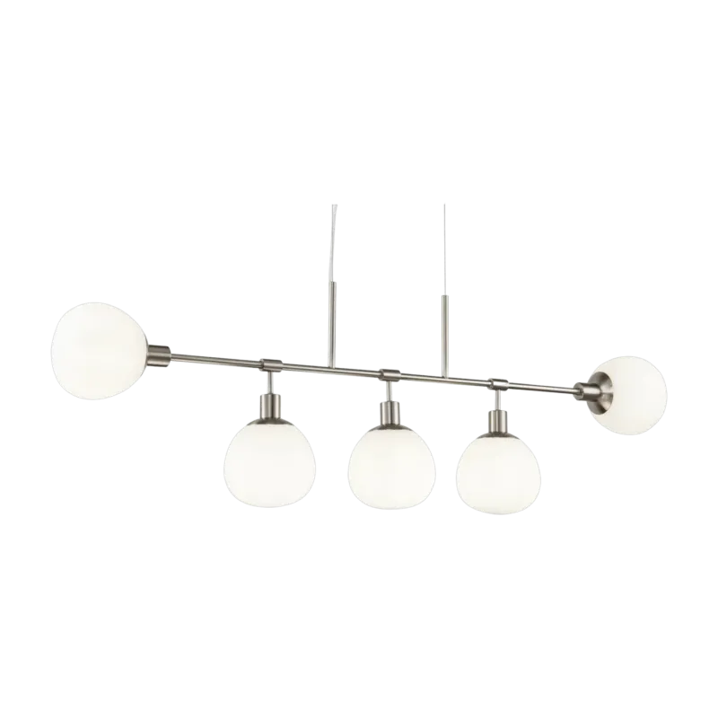 Suspension avec 5 sphères en métal argentée Erich - Maytoni - The Cool Republic