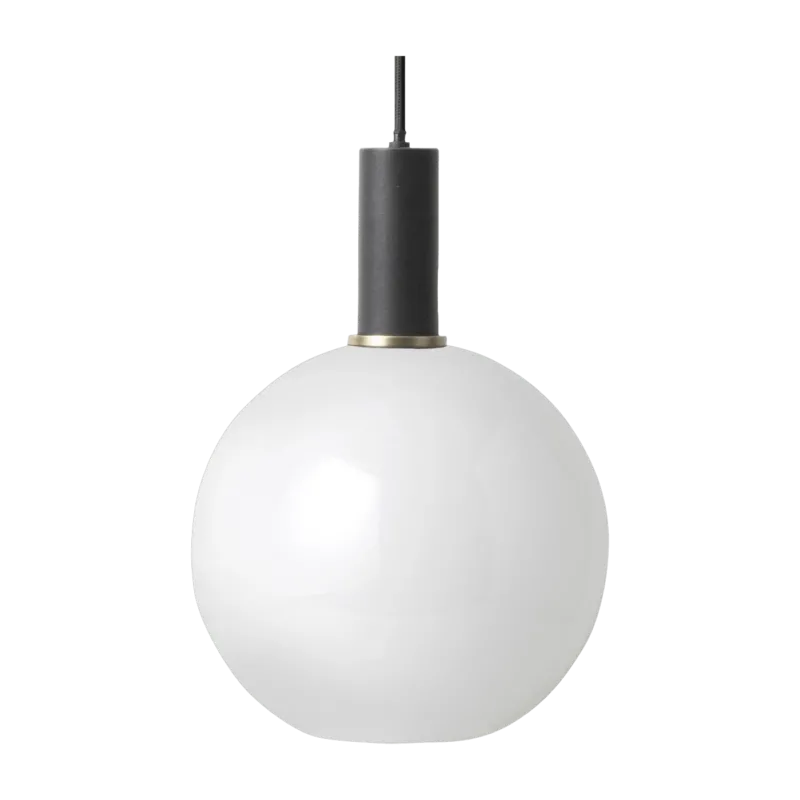 Suspension blanche 23 cm socket low noir Opal Collect - Ferm Living - The Cool Republic