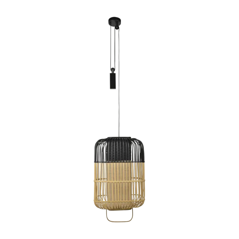 Suspension carré en bambou noire L Bamboo Square - Forestier - The Cool Republic