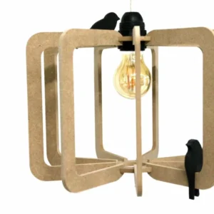Suspension design bois 30cm câble coton BIRD - RIF - The Cool Republic