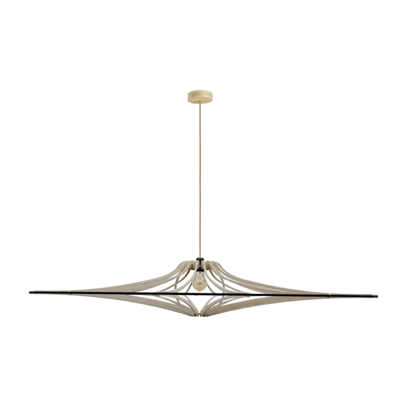 Suspension Design bois et noir 124 cm câble lin SINGING BRUT - RIF - The Cool Republic